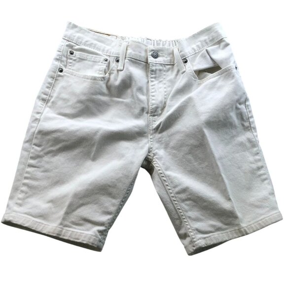 Levi's Other - Levi's Men's Jean Shorts Size 32 White Denim Elastic Waist Casual Summer Classic